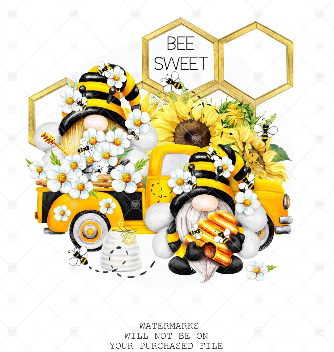 Bee Gnome Truck Png Digital Download Gnome Sublimation - Etsy
