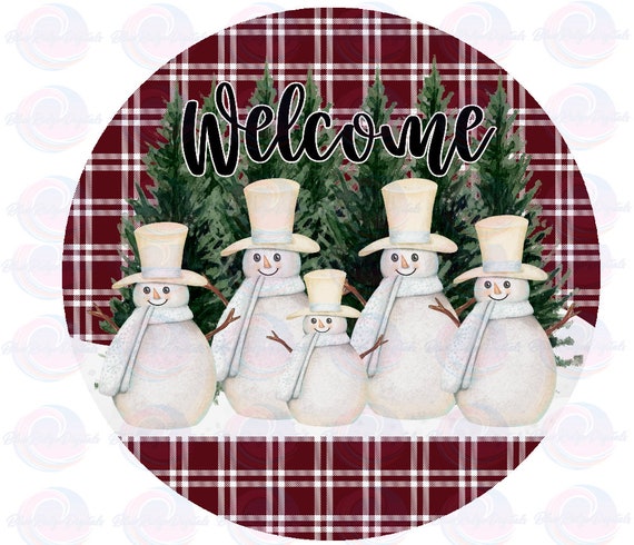 Prints Home & Living Snowman Round Door Hanger Sublimation Design ...
