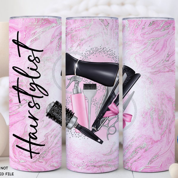 Hairstylist, 20oz Skinny Tumbler  Sublimation Design, Beauty Hair Salon Tumbler Wrap PNG Digital Product Download