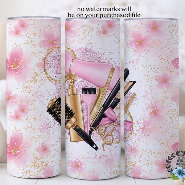 Hairstylist 20 oz Skinny Tumbler Sublimation Design, Add A Name Png Digital Product Download