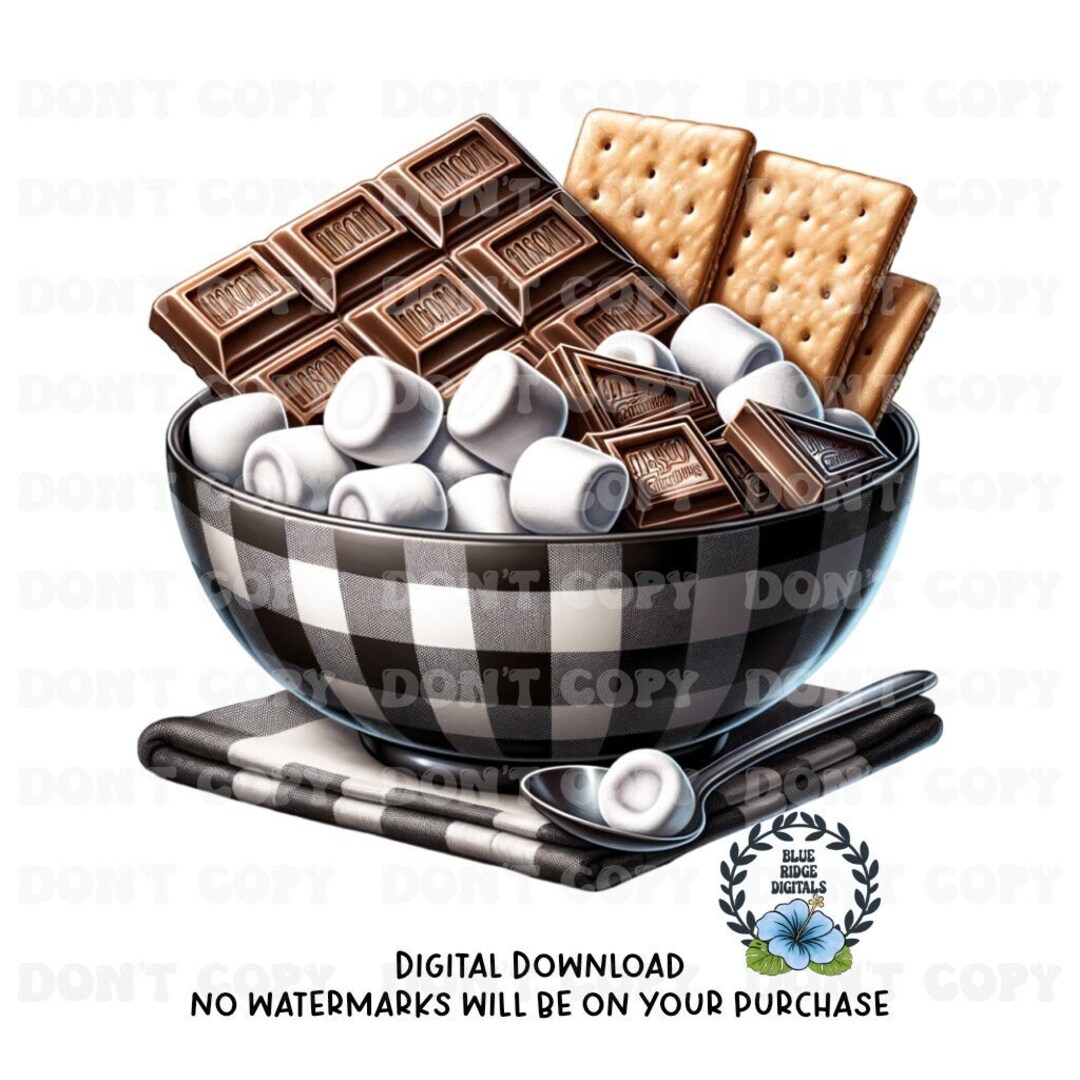 S'mores Clipart, Camping S'mores, S'mores Towel, Coffee Bar Towel ...