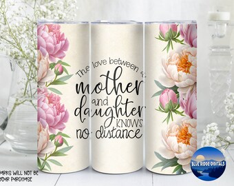 Mother Daughter 20 oz Skinny Tumbler Sublimation Designs PNG Digital Product Download