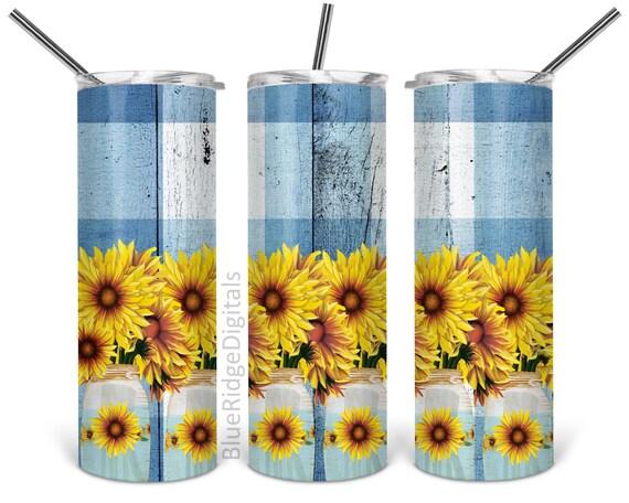 Download Sunflower 20oz Straight Skinny Tumbler Sublimation Designs Png Etsy