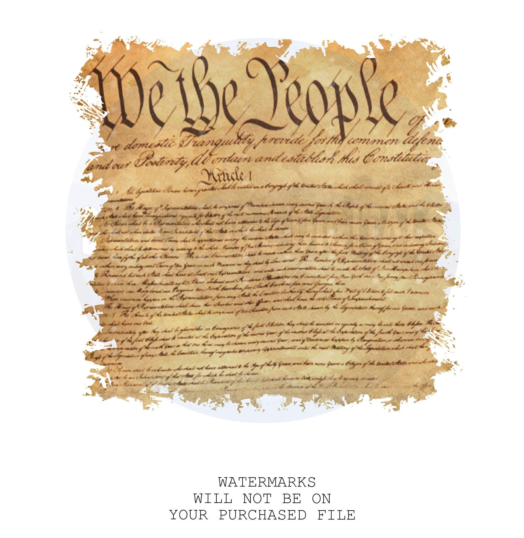 We the People Png Digital Download Distressed US Constitution Sublimation  Design or Waterslide Background 