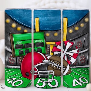 Football, 20 ozTumbler Design Sublimation Design, School Sports Team Colors Tumbler Wrap Png, Digital Product Download
