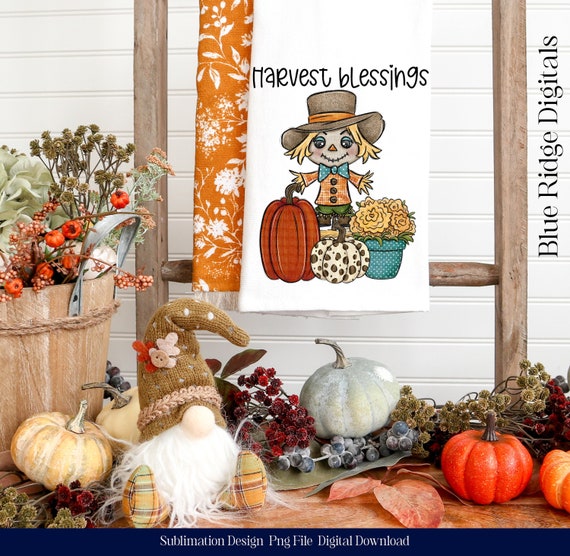 Hand-Painted Harvest Scarecrow Paper Towel Holder