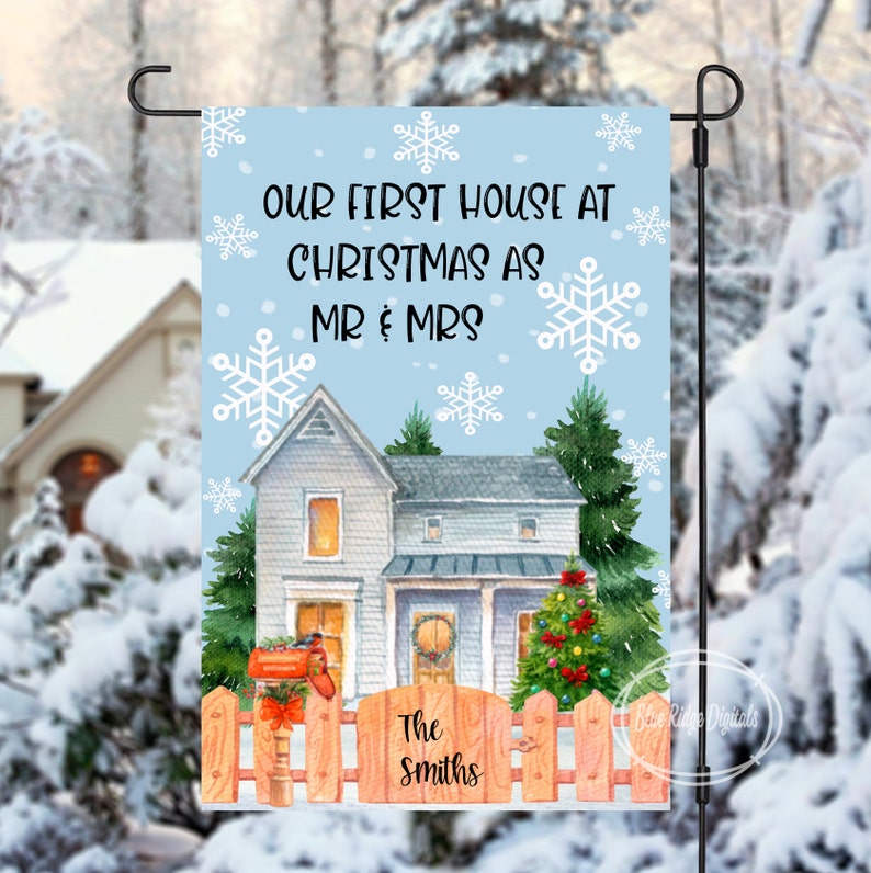 Download Our First Christmas as Mr & Mrs Garden Flag Sublimation | Etsy