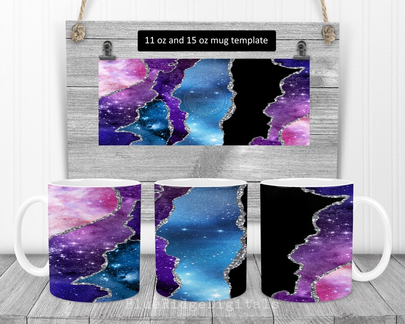 Download Galaxy and Stars Full Wrap Mug Sublimation Design Template | Etsy