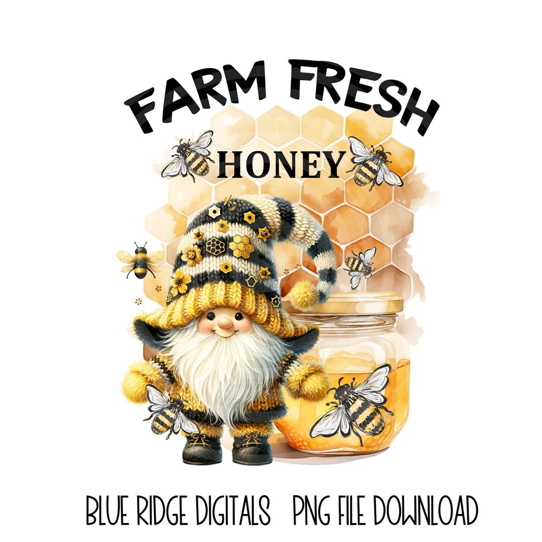 Bee Gnome PNG Sublimation Clipart Design for Shirt Towels Tumblers ...
