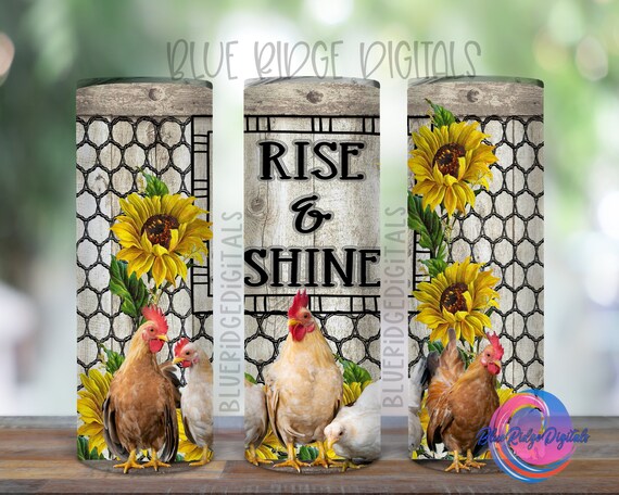 Drawing & Illustration Chicken Lady 20oz Skinny Tumbler Wrap PNG Art ...