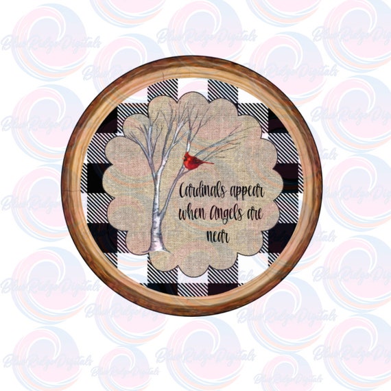 Drawing & Illustration Cardinals Appear Round Ornament Sublimation ...