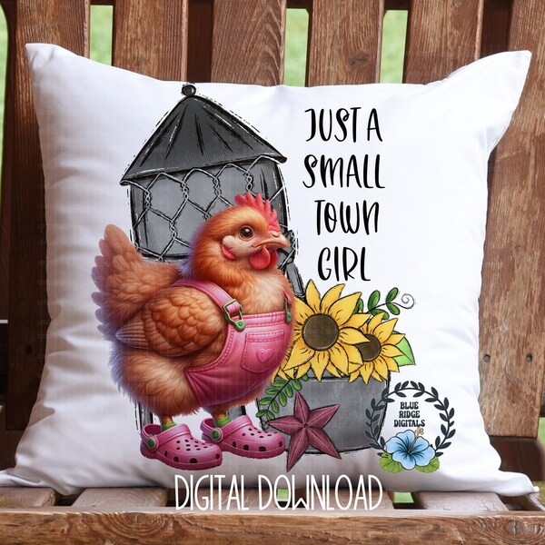 Funny Chicken Girl Sublimation Design PNG For Signs Shirts Tumblers- Digital Product Download