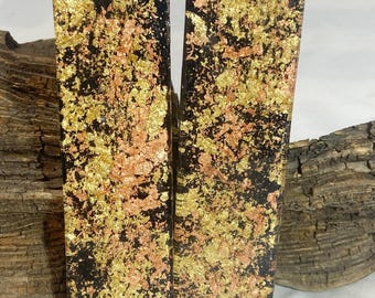 Gold and Brass Leaf Knife Scales (Pair)