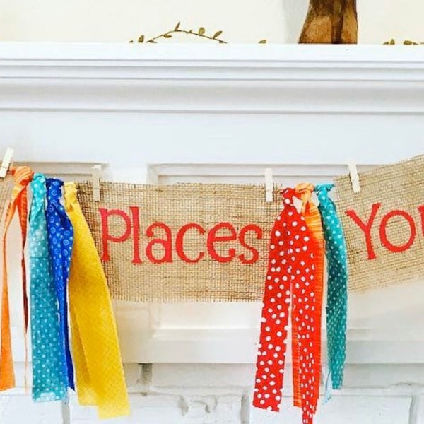 Dr Seuss Banner, Oh the Places You’ll Go, Dr Seuss theme classroom decoration, Dr Seuss Library decoration, librarian gift, teacher gift