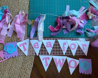 Tea for TWO birthday tea party banner