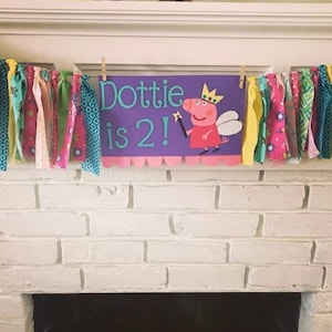 Peppa Pig Birthday banner, Peppa Pig Party decor, Peppa Pig party decorations, Peppa Pig theme party decor, toddler birthday banner
