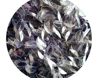 black colour folded Sequins-EMBSQ4939 50 Grams 6x9MM Leaf Shape