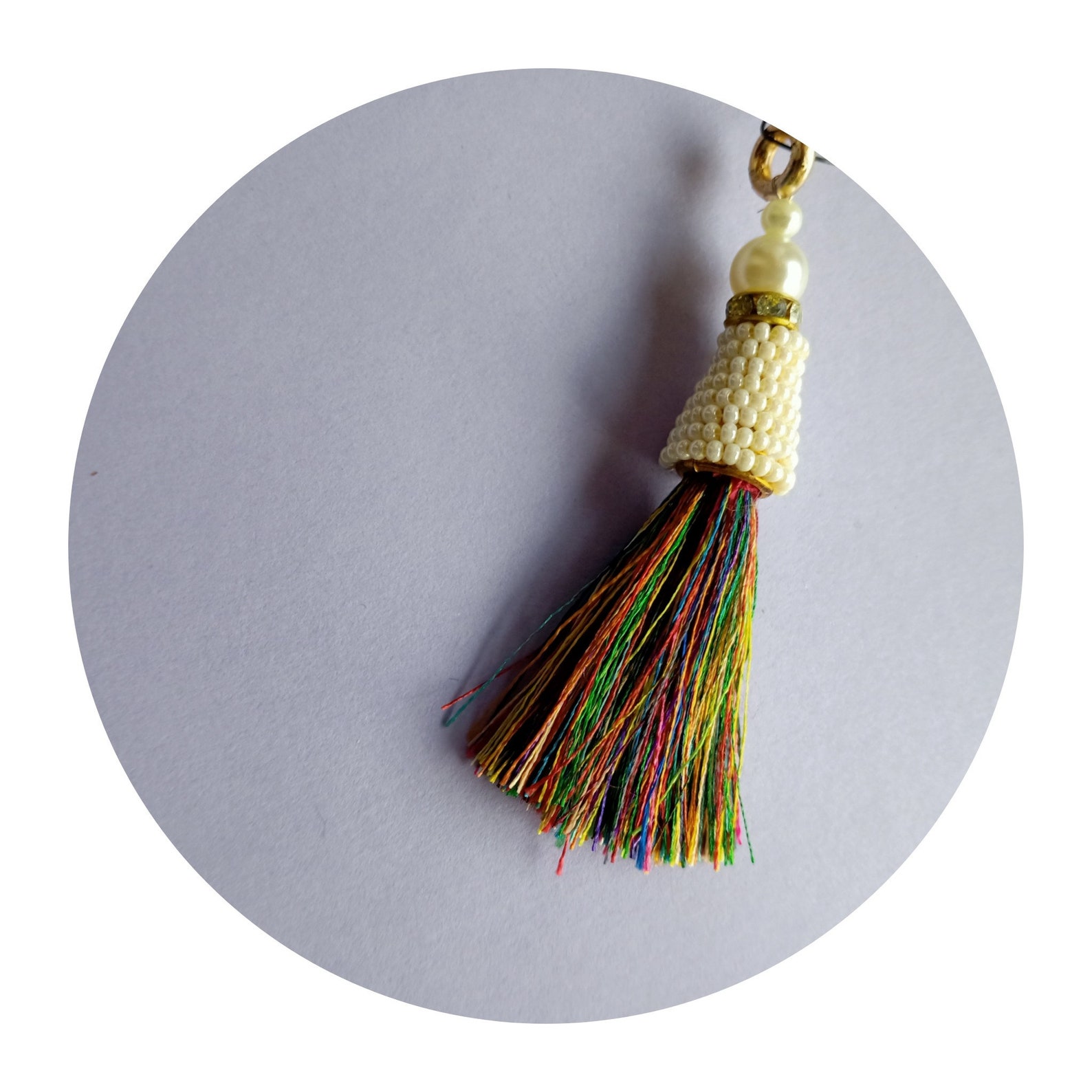 4 Multi Color Tassels 3 Inches Long Decorative Beaded Tassels Etsy