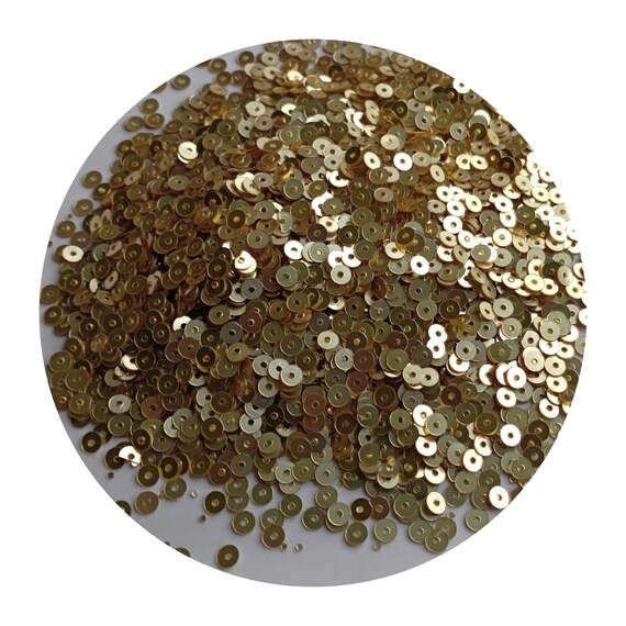 4mm Flat Sequins ~ Gold ~ Loose Sequins Made in USA
