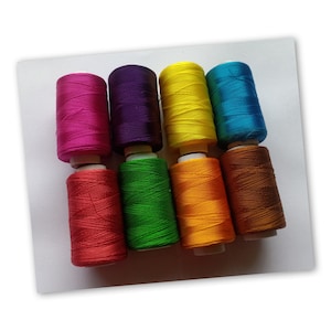 Art Silk Embroidery Thread: 8 Color Assortment, 500 Yards Each
