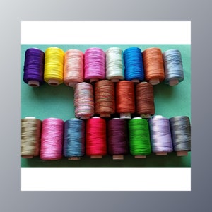 Art Silk Embroidery Thread: 20 Assorted Colors, 500 Yards Each