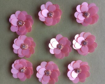 pink Sequin flower patch