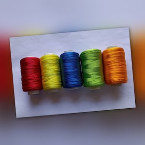 Bright Colors Art Silk Embroidery Thread - 500 Yards