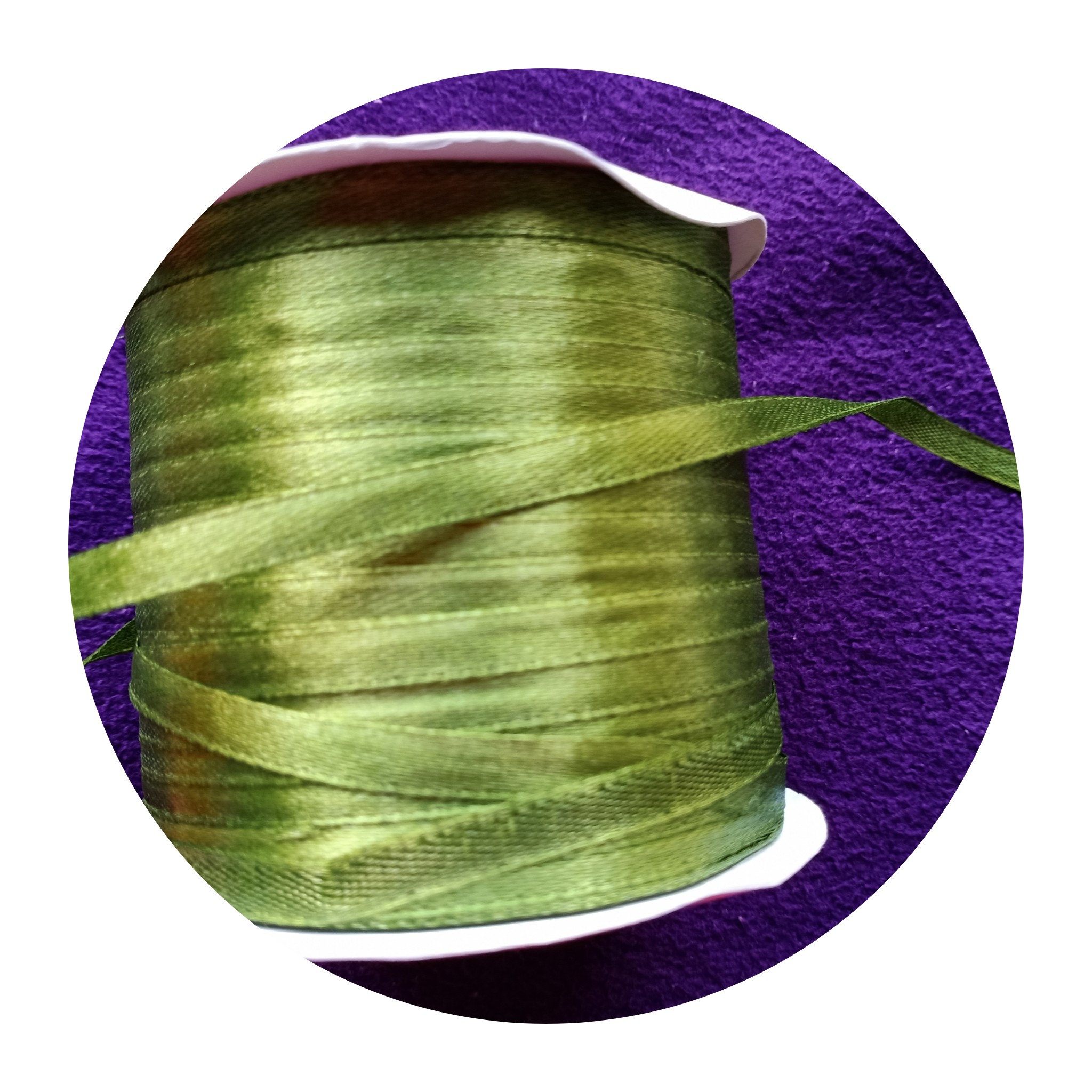 1/4 6mm Olive Green single faced Satin Ribbon for Etsy