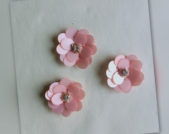 pink Sequin flower patch