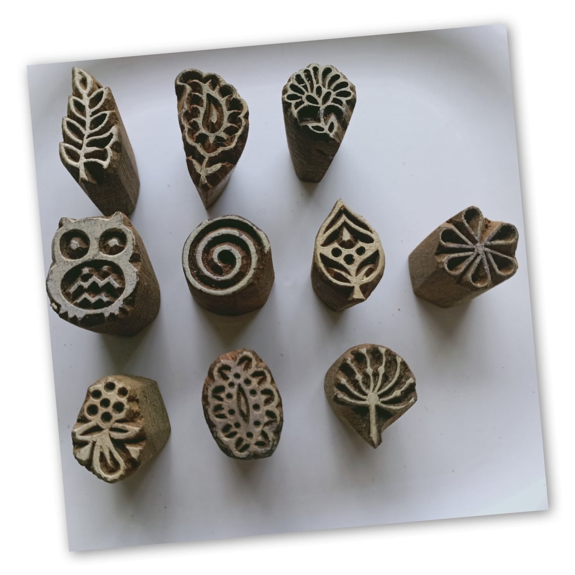 Sale Lot of 10 Wooden Block Printing Stamps Approximate Size Etsy