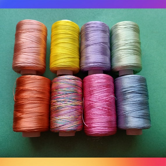 Silk Thread Assorted 8 Colors Art Silk Thread, Art Embroidery Silk,  Embroidery Thread, Silk Thread Pack of 8 Colors 