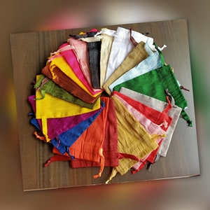 13 x 17 cm Beutel aus Dupionseide farblich sortiert