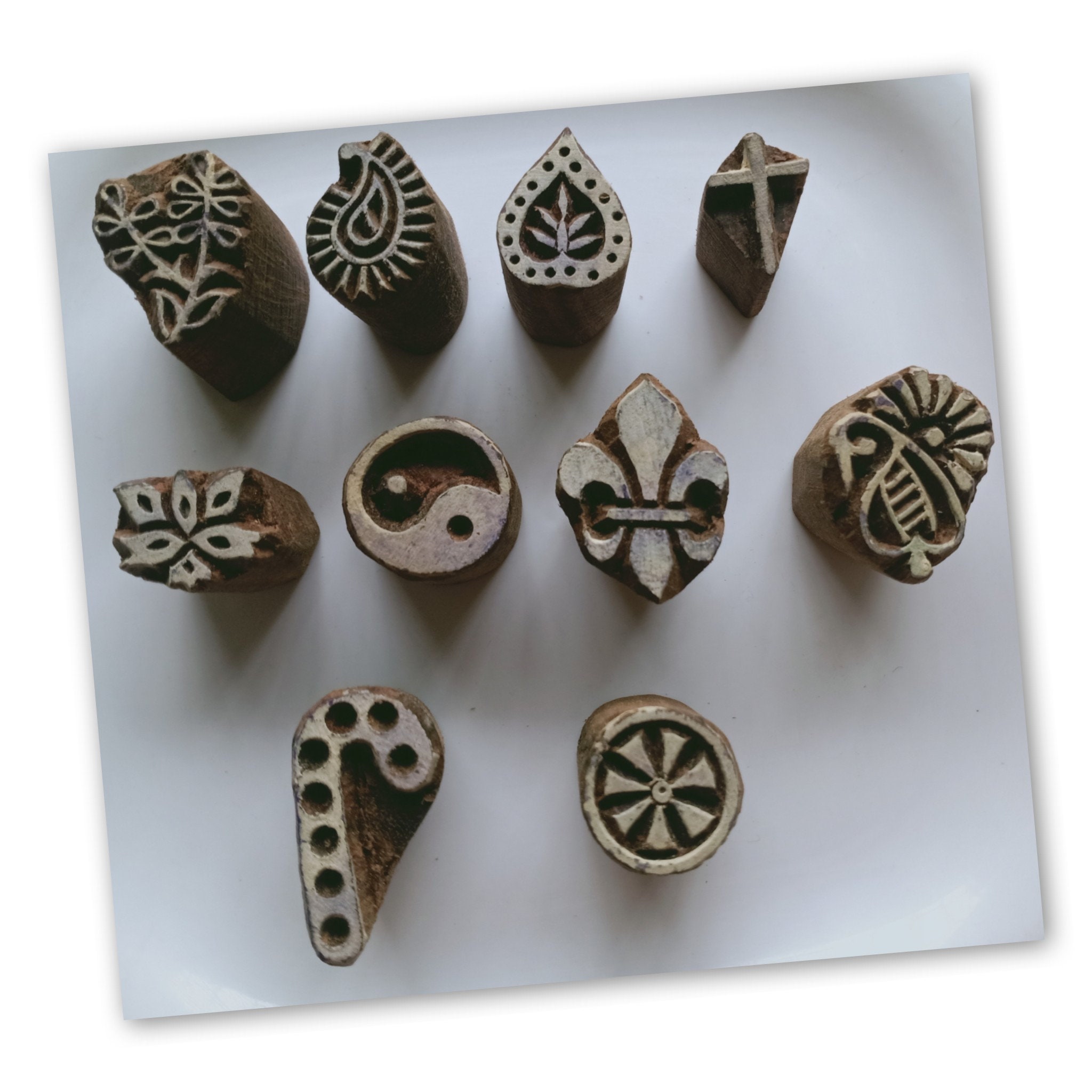 Sale Lot of 10 Wooden Block Printing Stamps Approximate Size Etsy Ireland