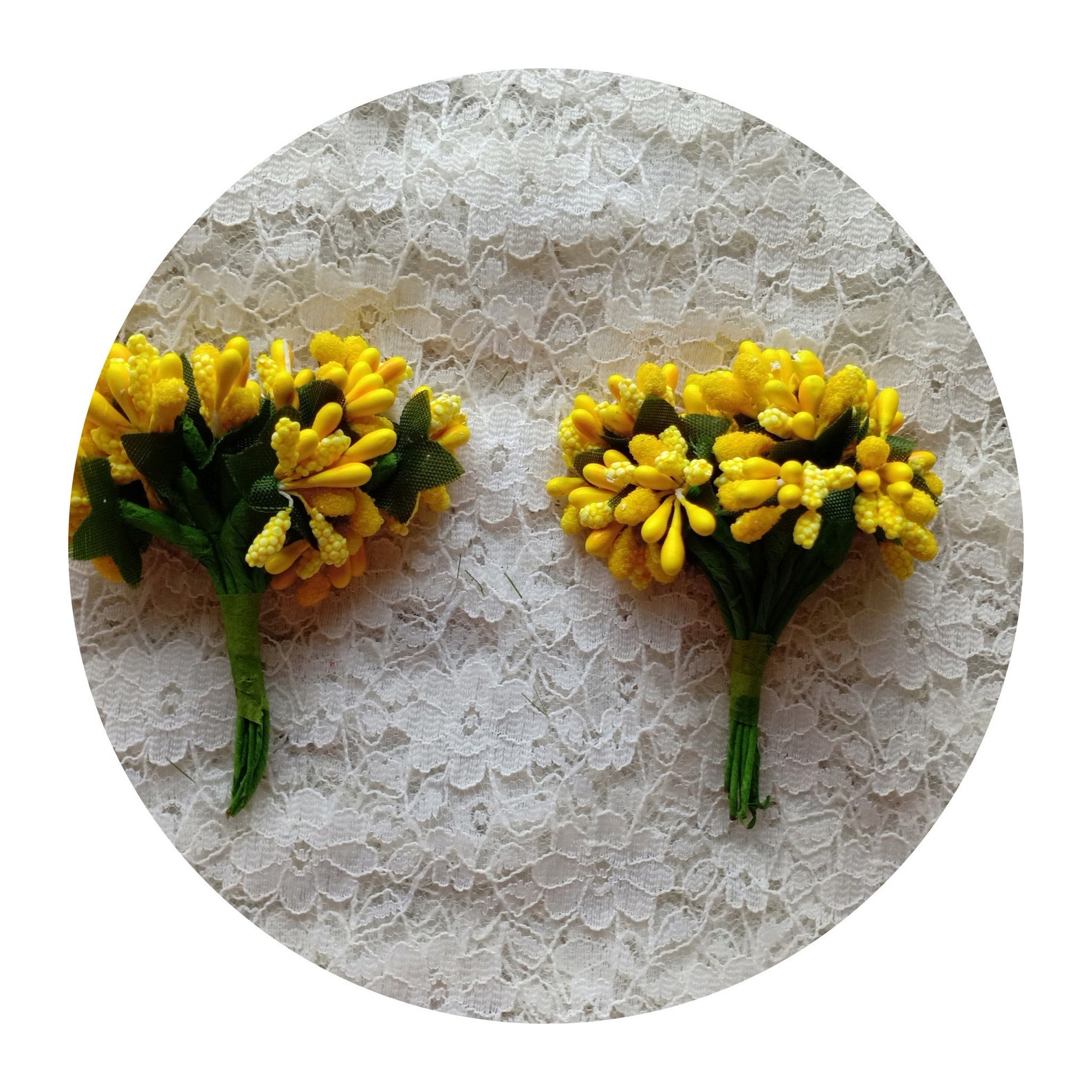 Yellow Artificial pollen flowers Etsy