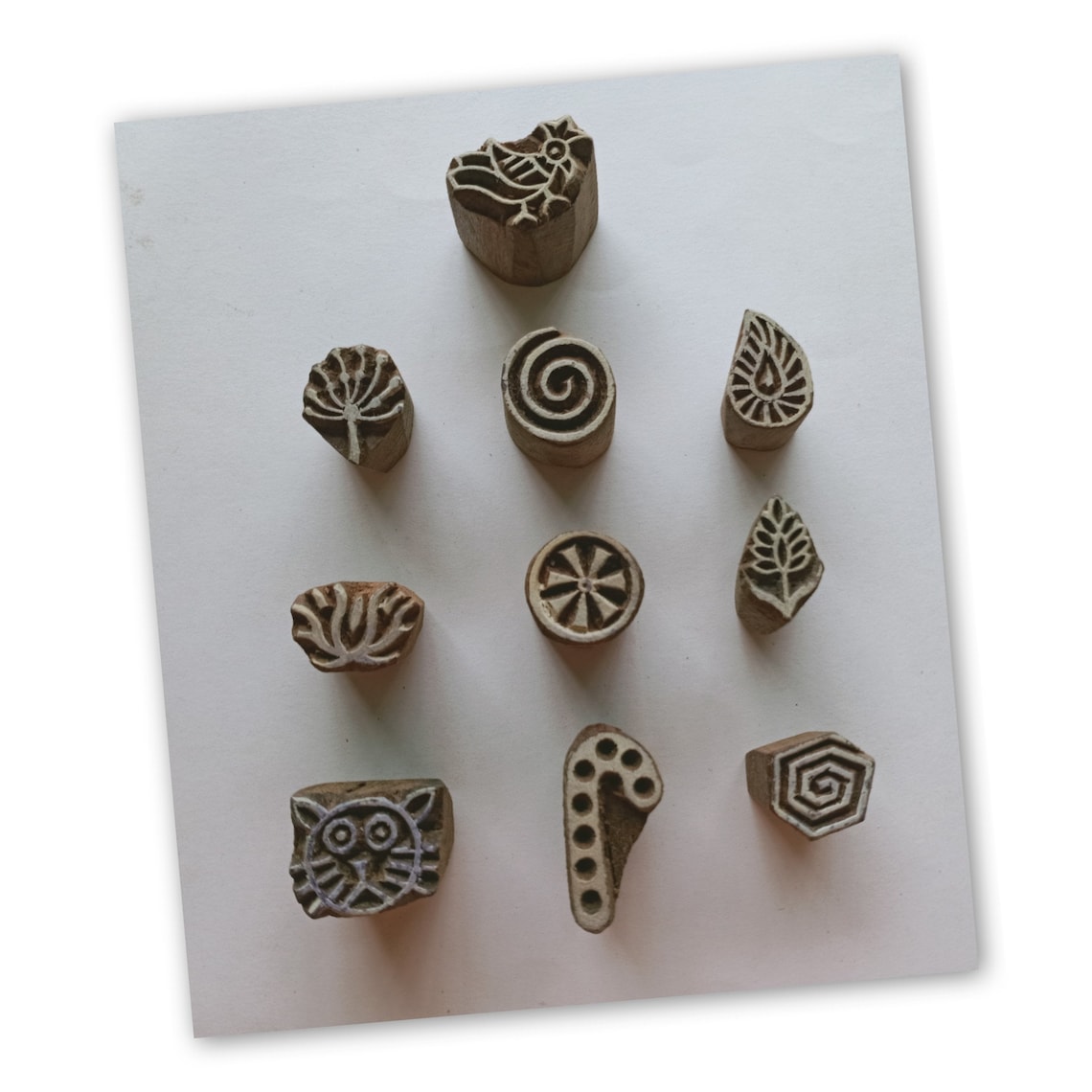 Sale Lot of 10 Wooden Block Printing Stamps Approximate Size Etsy