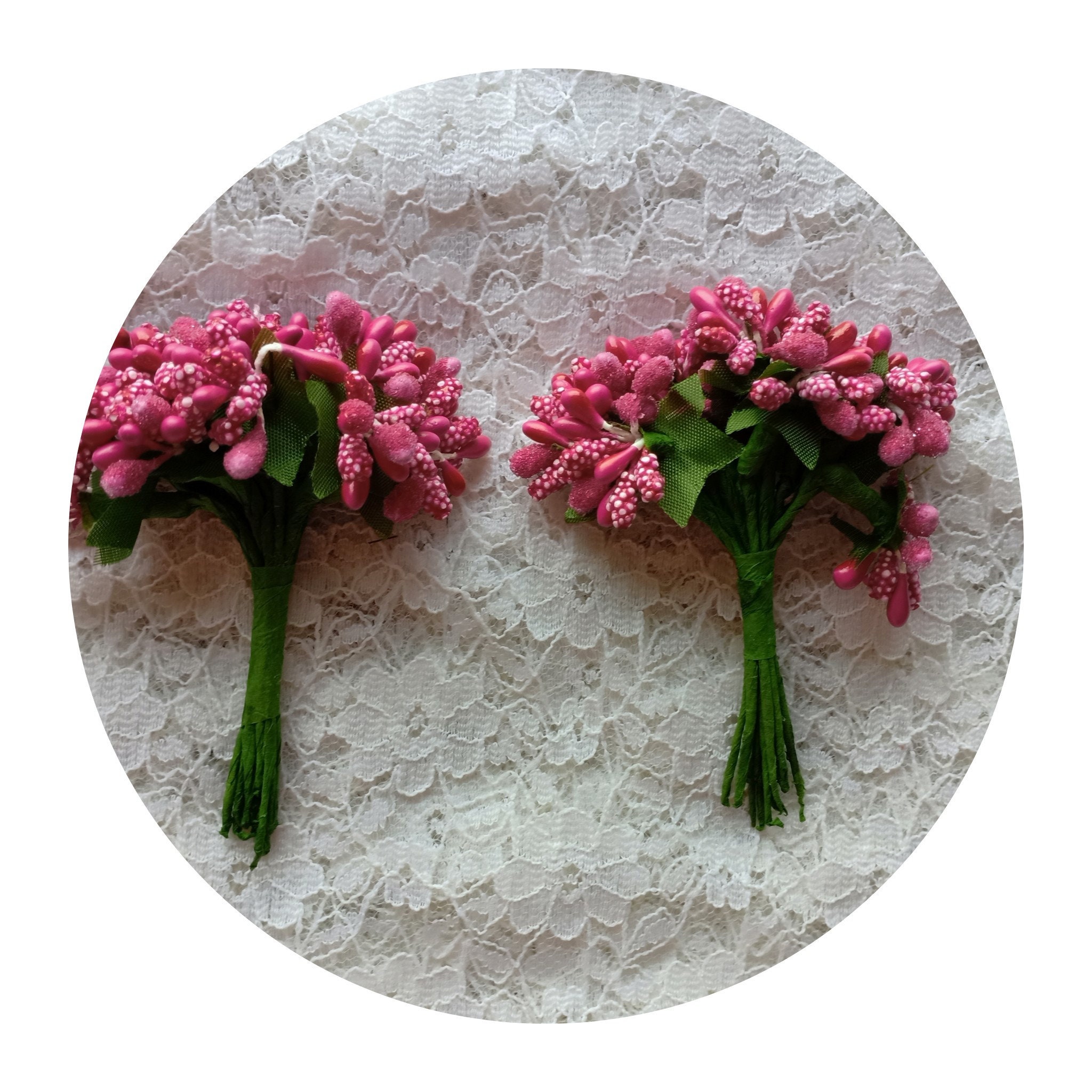 Hot Pink Artificial Pollen Flowers Etsy