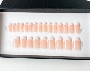 Nude Tip Oval Nails - Etsy