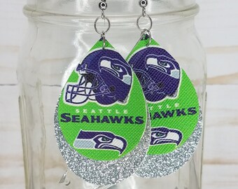 Blue Green Diamond Shaped Earrings Ireland Seattle Sounders Seattle Seahawks Clear