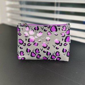 Small Jelly Vinyl Pouch-Batty Leopard Pouch-Small Cosmetic Pouch-Spooky Bag-Midnight Kiss Jelly Pouch