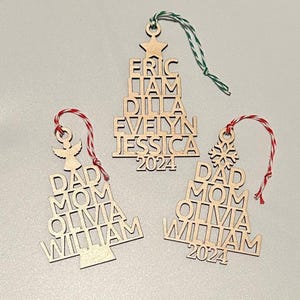 Christmas Trending Ornament - Family Christmas Ornament - Christmas Tree Ornament with Family Names - Christmas Tree Name Ornament - 2025