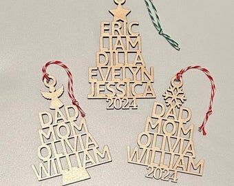 Christmas Trending Ornament - Family Christmas Ornament - Christmas Tree Ornament with Family Names - Christmas Tree Name Ornament - 2025