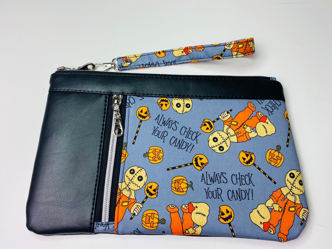 Zippy Clutch Trick R Treat Inspired Zippered Clutch Horror Wristlet