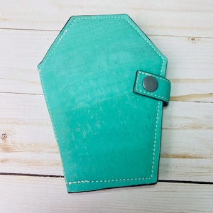 Mini Cork Coffin Wallet- Bi Fold Coffin Wallet- Womens Cork Wallet