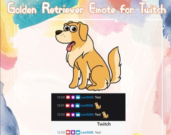 Cartoon Golden Retriever Emote for Twitch