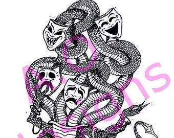 Original Drawing: "Snakes have many faces" A.O