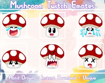 6 Pack Mushroom Emotes for Twitch