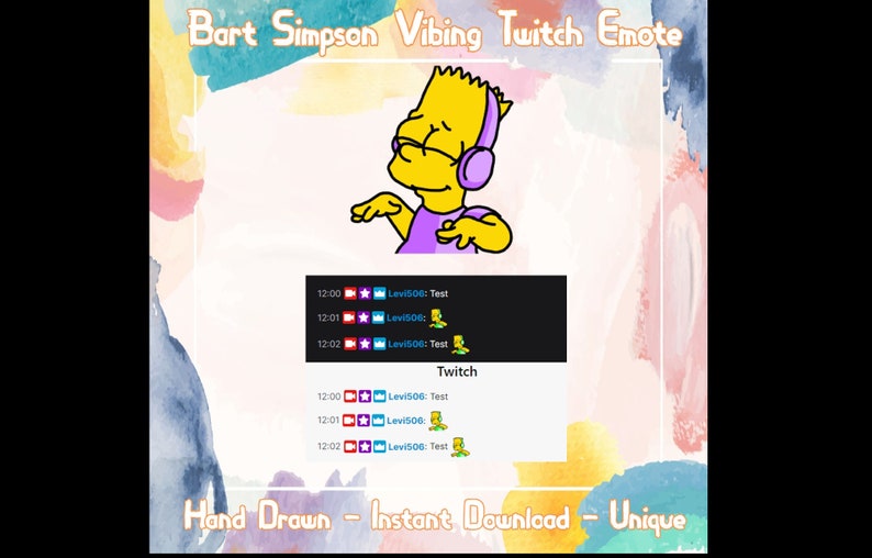 Animated Simpson Vibing Emote for Twitch image 1