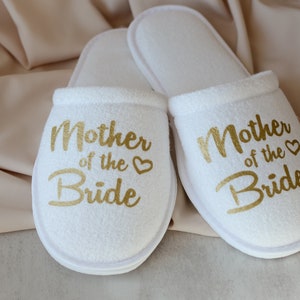 Maid of Honor Proposal Slippers Mother of the bride Wedding Bride to be Bridesmaid Slippers Sister bride Matron of Honor Your Custom Text