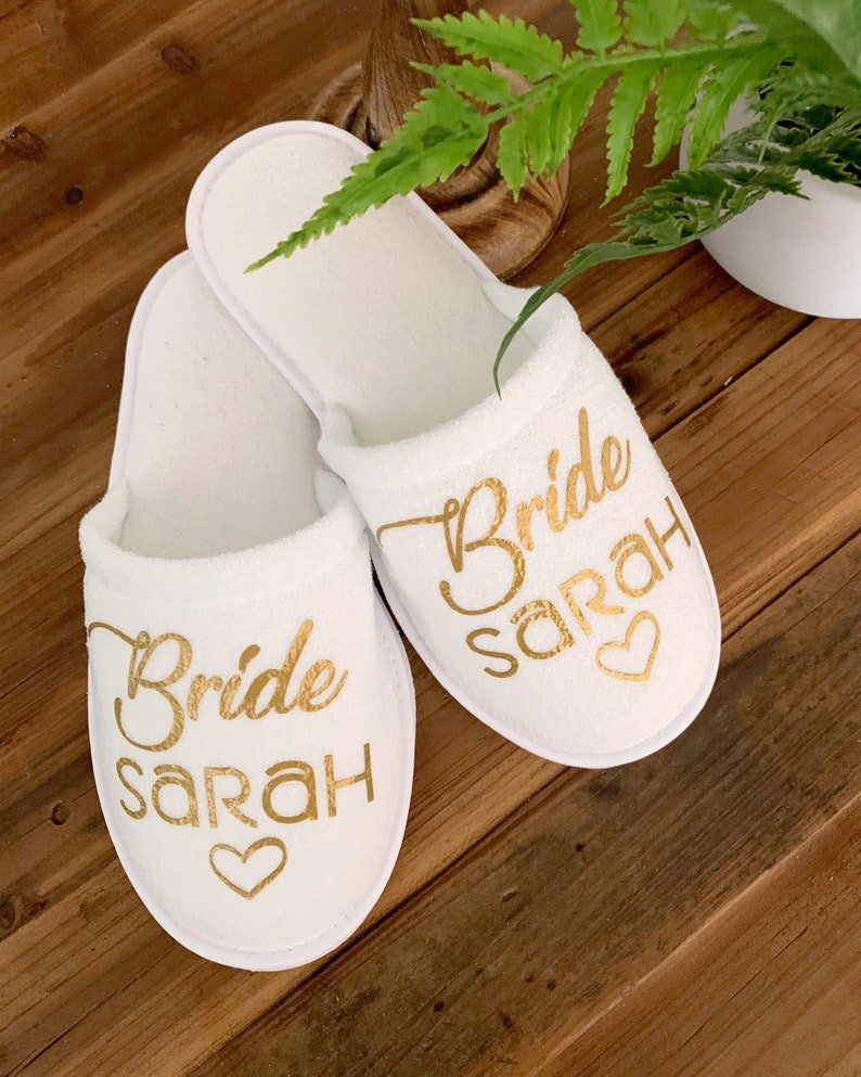 Personalized bridal slippers wedding slippers Custom Bridal Etsy