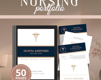 Nursing Portfolio Template, Curriculum Vitae, Nurse Resume Template and Cover Letter, Professional Portfolio Template, CNA Resume Template